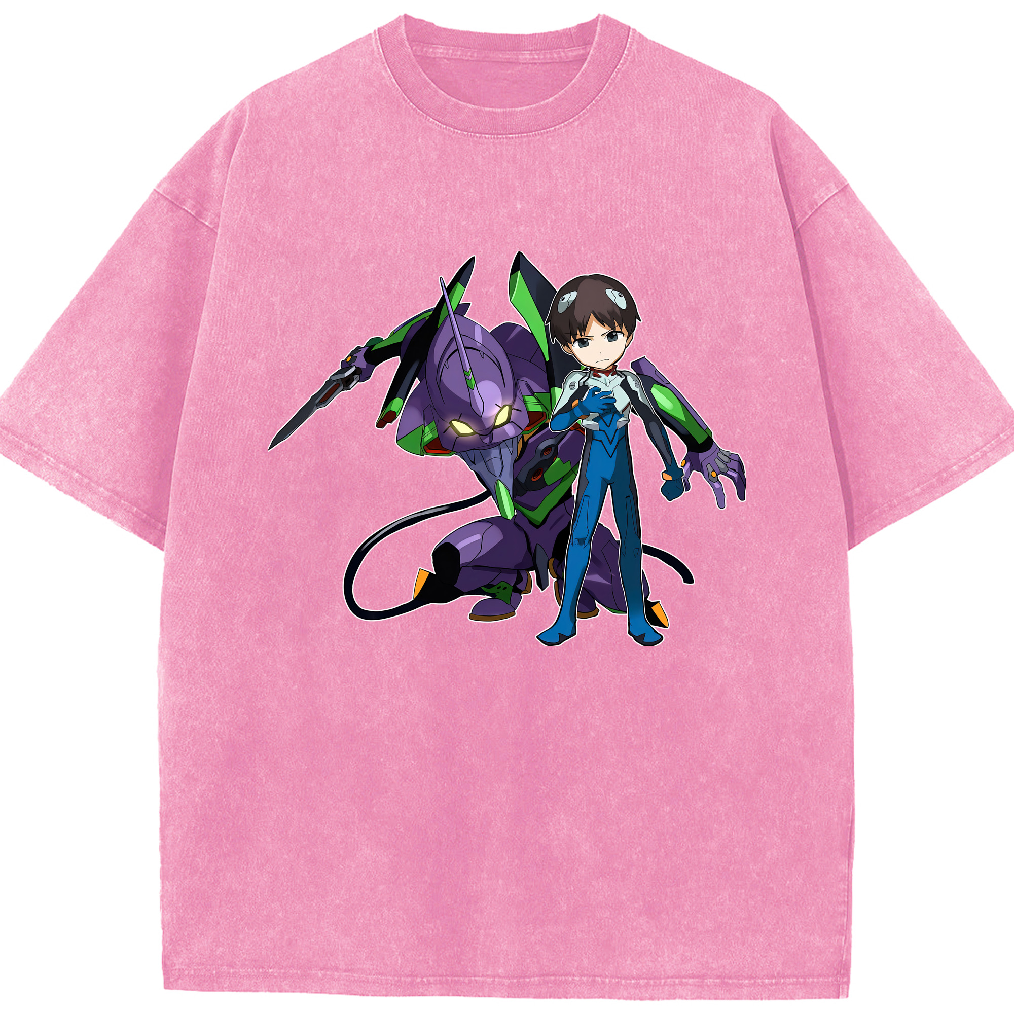 （画像用） EVA 新世紀エヴァンゲリオン 綿100% ヴィンテージ風 半袖Tシャツ（フロントプリント）